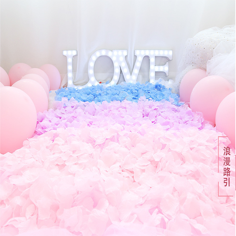 Pétalos de Rosa artificiales decoración de la confesión de la boda flor dispersa a mano propuesta del día de San Valentín haciendo romántica decoración de la habitación de la boda suministros