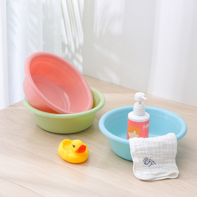 A2168 Solid color Basin household Plastic washbasin Solid Japanese style basin Plastic pots Home Furnishing daily