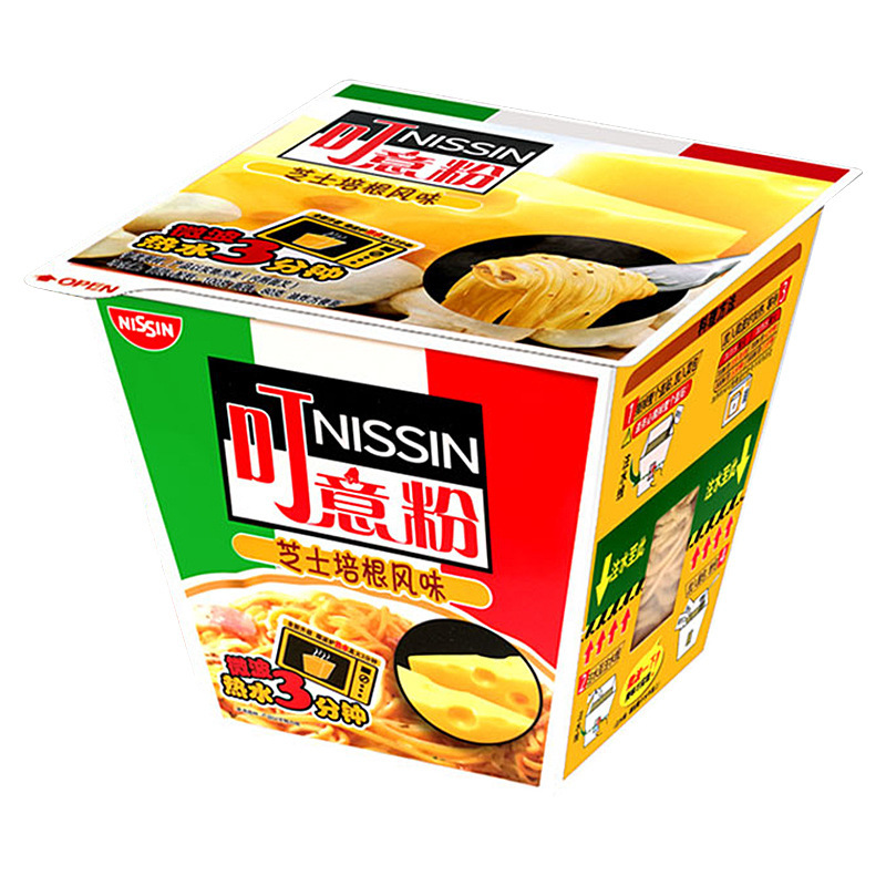 Nissin Ding Spaghetti [Cheese and Bacon Flavor] 100g (single cup)
