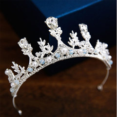 Children's Crown Headpiece Korean Princess Style Water Diamond Sweet Simple Hair Accessory Elegant Performance Accessory Flower Child Dress Accessory