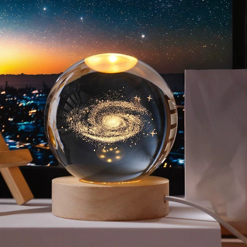 Хрустальный шар ночной свет резьба внутри светящегося креативного стола