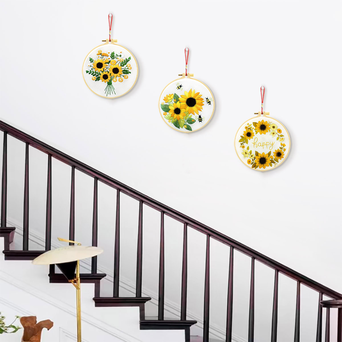 Mona Lisa bordados reales flores de bordado cruzado con abejas nueva imitación de pequeñas flores de plantas frescas