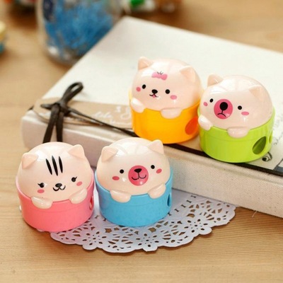 Korean Edition Plastic Cartoon Pencil sharpener Culture Supplies design student pencil sharpener study Supplies wholesale