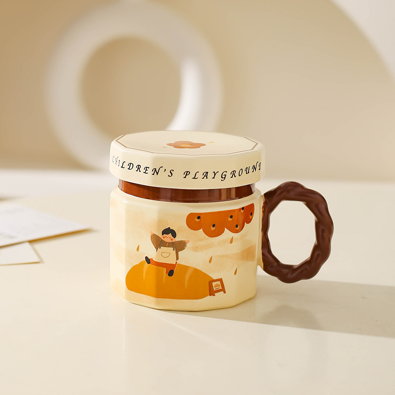 Vintage Girl Taza de cerámica regalo de mano pareja taza de agua taza de oficina de chicas taza de café