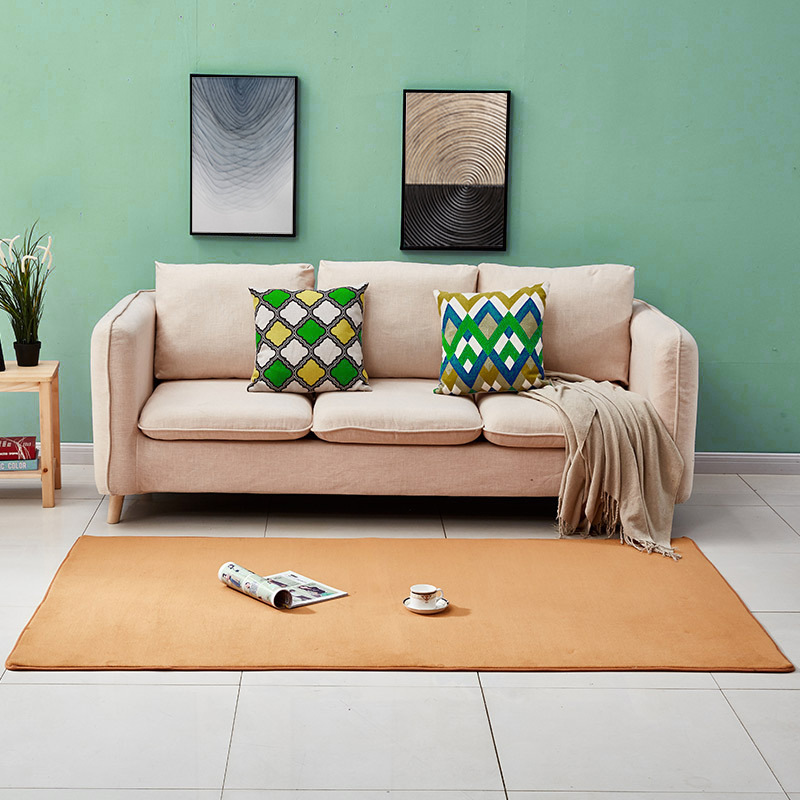Simple color sólido Alfombra de lana de coral nórdico sala de estar mesa de café estera fresca ins hogar cama manta suave mascota mat