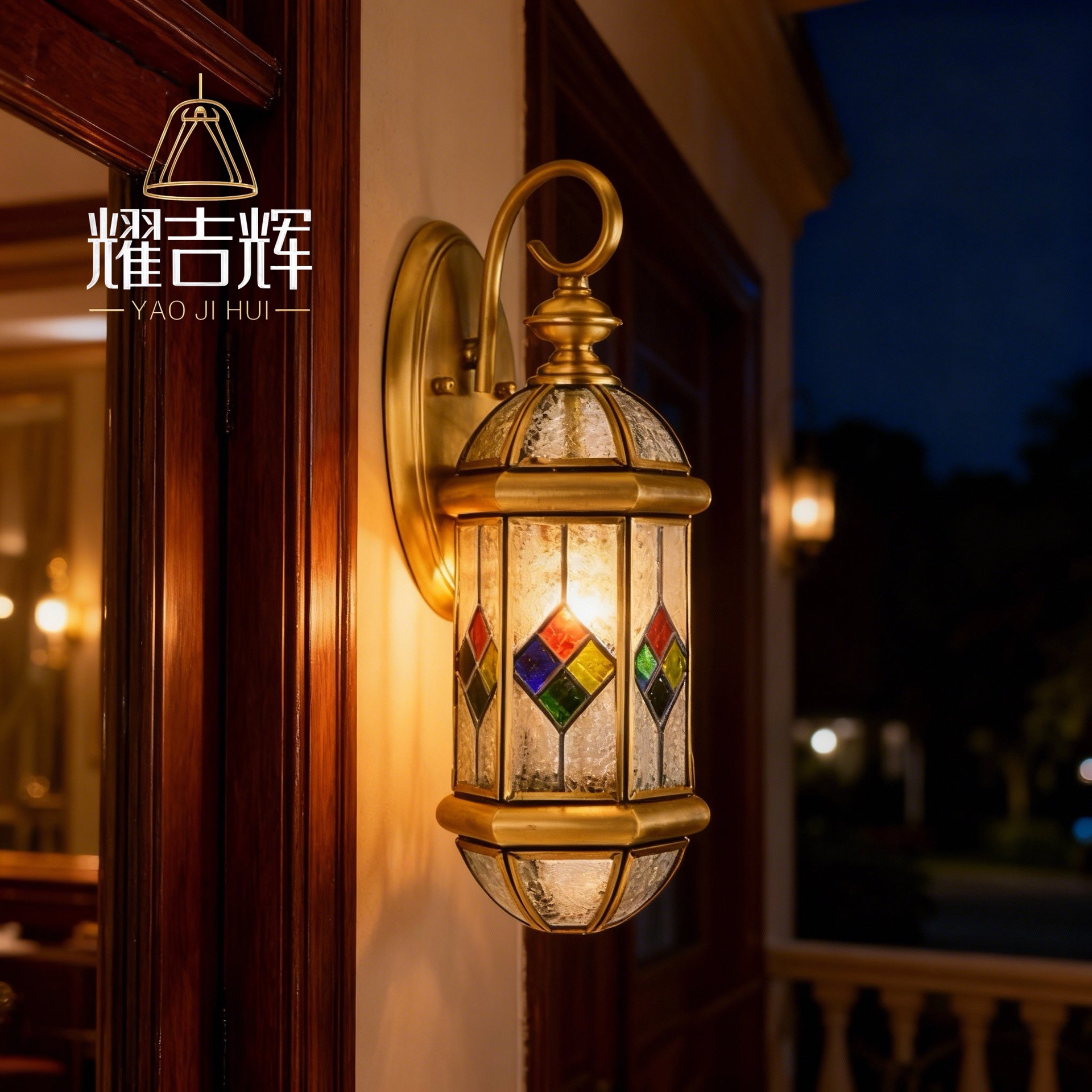 All-Copper Outdoor European Retro Wall Lamp Villa Exterior Wall Waterproof Courtyard Lamp Creative American Outdoor Wall Lamp