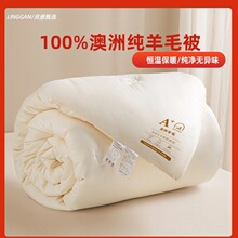 澳洲进口羊毛被100纯羊毛A类被子冬被加厚保暖全棉春秋被芯双人