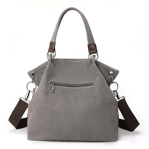 Canvas women's bag with contrasting color tote bag, fashion style handbag, shoulder bag, retro crossbody bag, women's large bag
