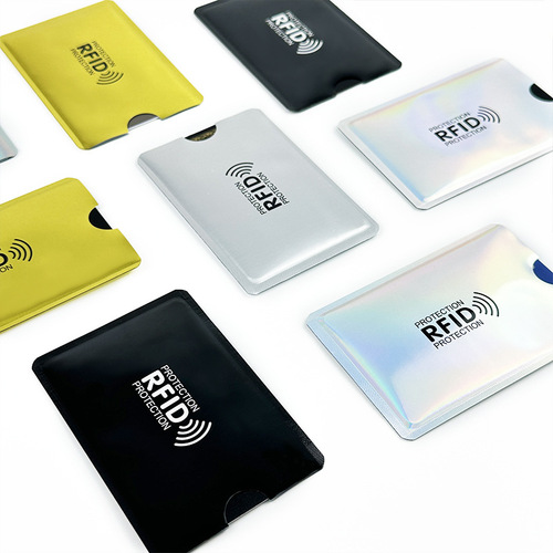 Cross-border laser RFID card case anti-scanning anti-demagnetization anti-theft NFC bank ID aluminum foil shield card case
