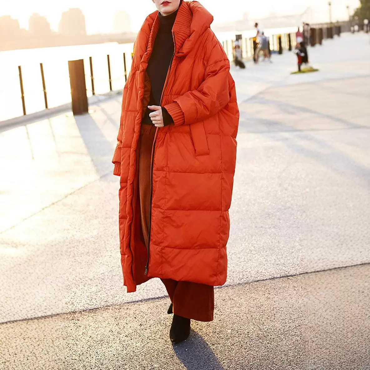 跨境加肥大家2024冬季风琴帽新款羽绒服外贸亚马逊速卖通一件代发