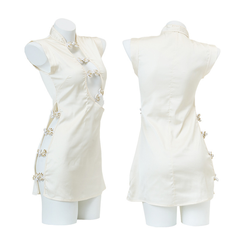 New Oblique Uniform Sexy Night Suit Tight Student Crotchless Suit One-Piece Temptation Stewardess Underwear Pajamas