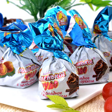 俄罗斯巧克力糖果500克斯拉夫奶罐糖夹心榛仁糖 年货婚庆喜糖