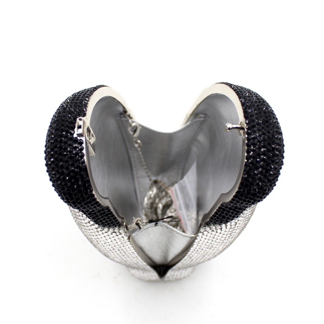 Bolsa de banquete de diamante de pingüino, bolso de banquete de lujo, bolso de mujer, bolso rosa de cristal.