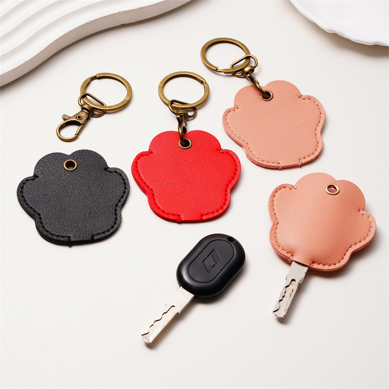 Creative Mini Leaf-Shaped Access Card Holder, Fresh Style Airtag Locator Protective Case, Car Key Pendant