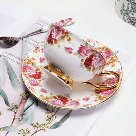 骨瓷欧式咖啡杯套装家用陶瓷下午茶杯子英式卡布奇诺咖啡杯碟礼盒