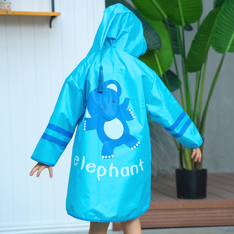 儿童卡通幼儿园宝宝长颈鹿小鹿小象恐龙雨衣涤纶无味环保雨衣厂家