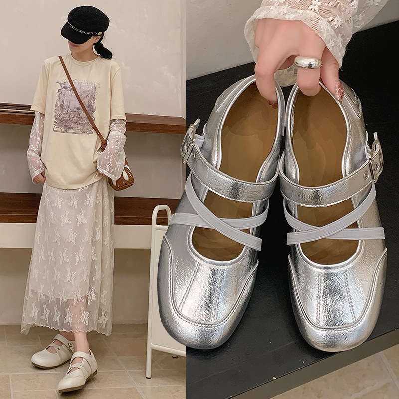 Zapatos de ballet retro con suela blanda con hebilla interior, zapatos Marysen, 2026 nuevos zapatos casuales de un solo pie