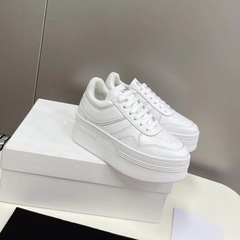 外贸凯旋门春秋厚底小白鞋女真皮增高松糕鞋百搭运动休闲鞋潮