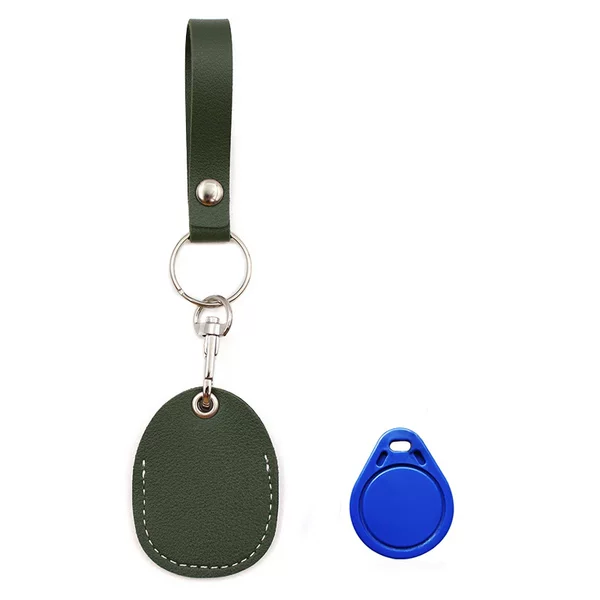 Spot PU Leather Access Card Case Anti-lost Community ID Card Key Case Mini Water Drop Access Control Keychain