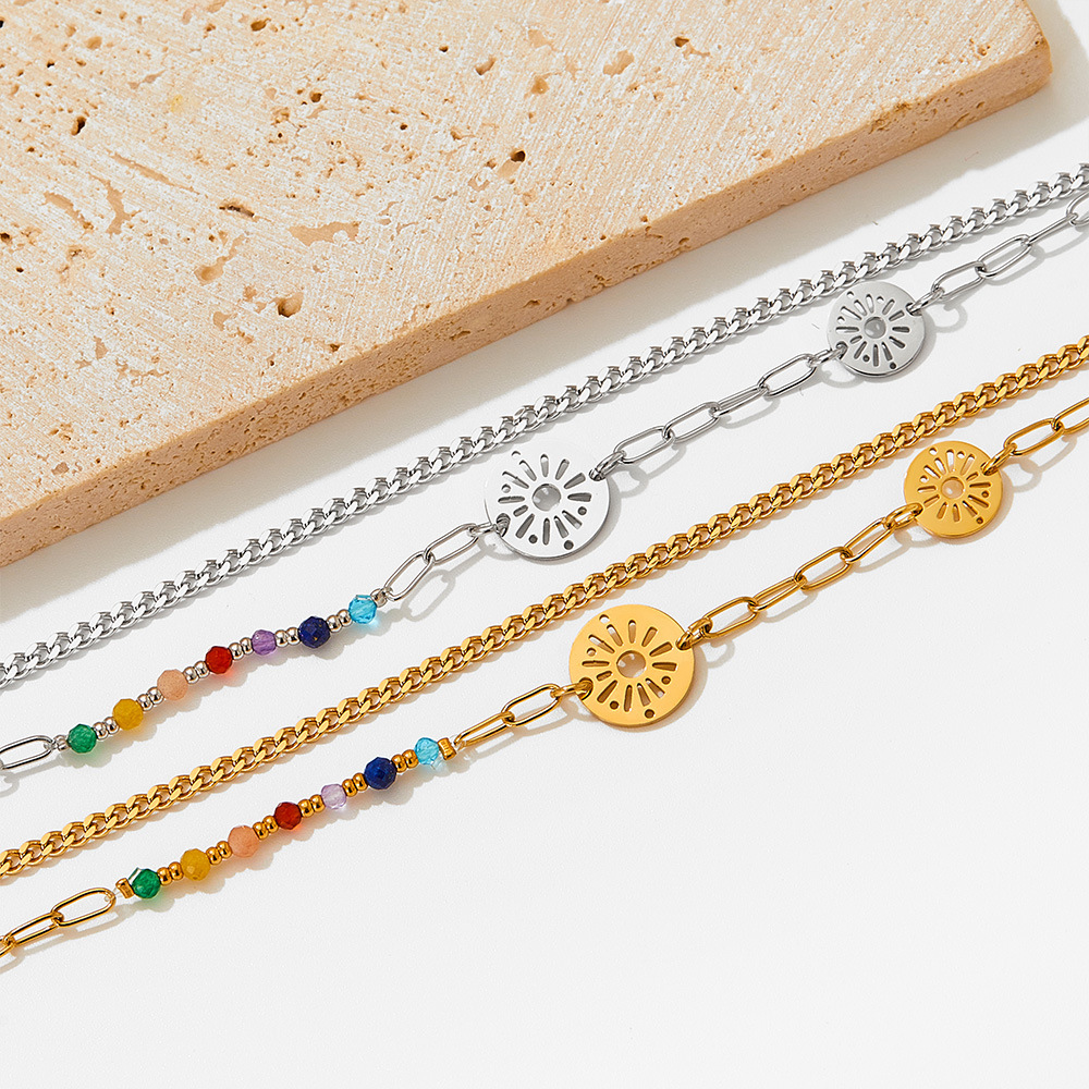 Simple Style Flower Stainless Steel Plating Womenu0027S Anklet 1 Piece