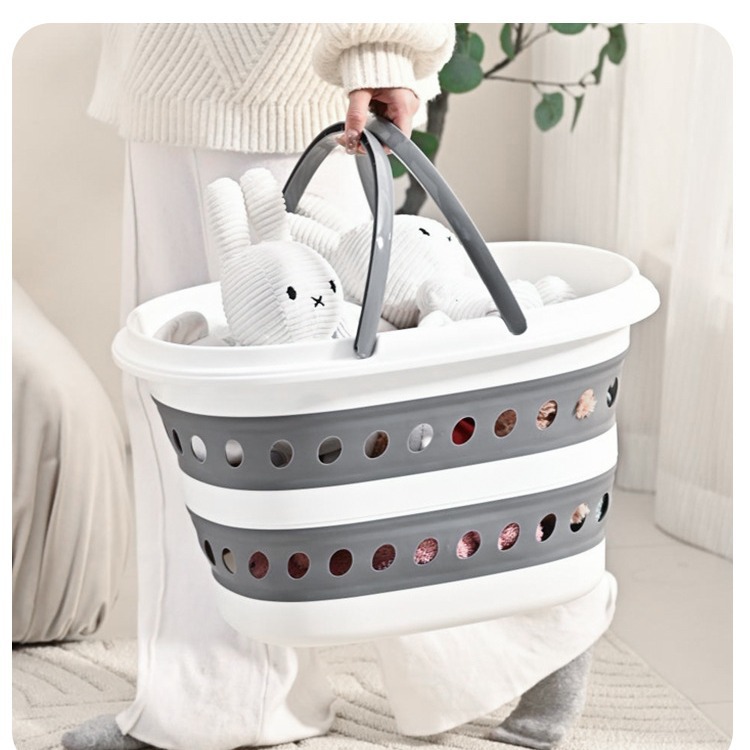 Dirty Clothes Basket Foldable Household Laundry Basket Bathroom Bath Partition Dirty Clothes Storage Basket Barrel with Handle Basket
