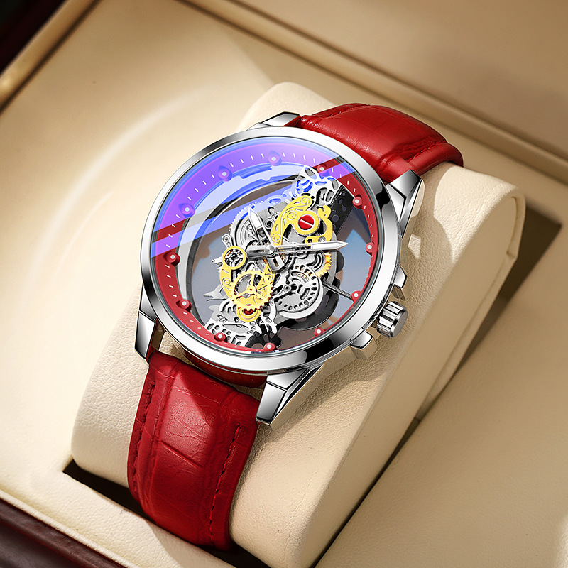 Transmisión en vivo de celebridades de Internet Venta caliente Cinturón luminoso hueco Reloj de cuarzo para mujer Reloj de alto valor Protección del medio ambiente