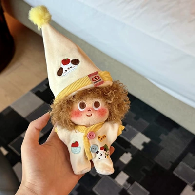 Pluş açarlıqlar | Curly Hair Plush Doll - penguin-dog-pajamas-khaki-explosion-pendant