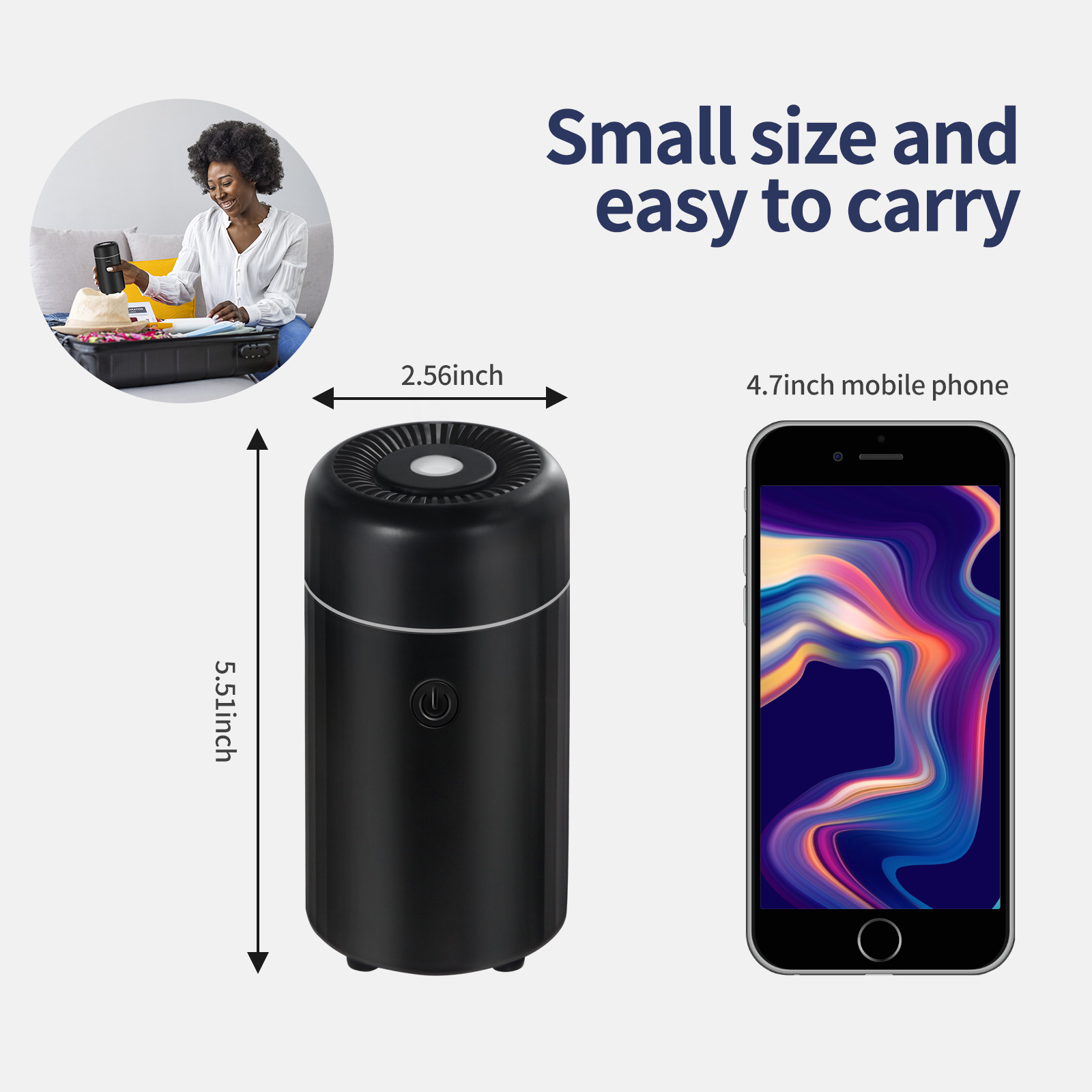 Amazon nuevo mini coche aromaterapia spray gran volumen niebla coche humidificador USB coche aromaterapia máquina colorido