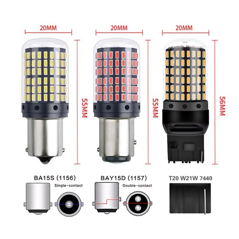 CGHAOLEDブレーキライト1156 7440 144SMD 3014アンチストロボ超点灯ウインカー改造電球|undefined