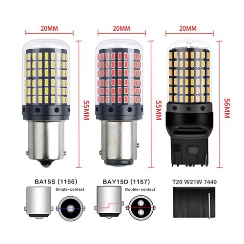 CGHAOLED brake light 1156 7440 144SMD 3014 anti-flicker ultra-bright turn signal bulb conversion lamp