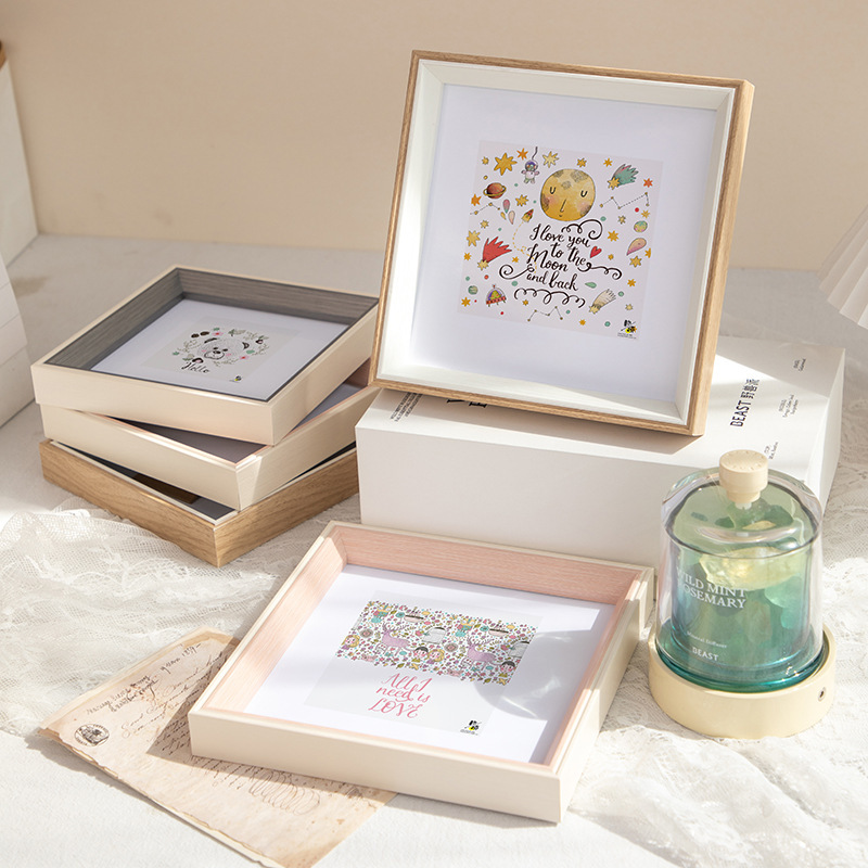 Fresh simple photo frame decoration printing photo creative DIY fire paint seal mounting square 567810 12 inches