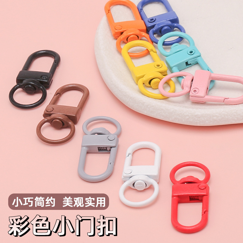 Colorful Painted Small Door Buckle Handmade DIY Jewelry Accessories Bag Key Connector Earphone Case U-Shaped Anti-Lost Hanging Buckle