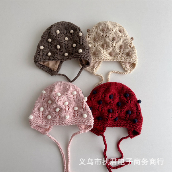 Demi-season keep warm windproof cute knitted woolen hat for men and…