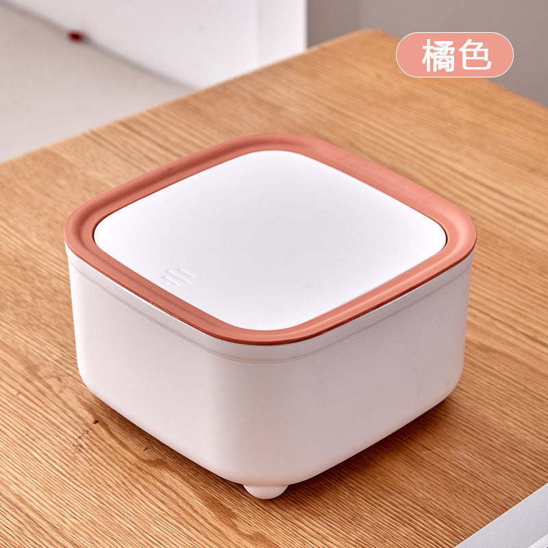 デスクトップゴミ箱家庭用の洗練された贅沢な食卓ミニ押し箱茶何紙かごテーブルの上の小さなバケツの新しいかわいい|undefined