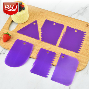 Baking Tools 3 Piece Plastic Cream Scraper Cream Cake Dough Cutter Baking Scraper