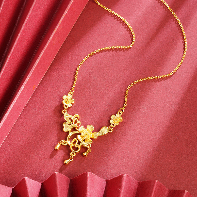 Vietnam oro retro mujer alta sensación collar de flores de vid viento chino no se desvanece joyas de novia de moda al por mayor