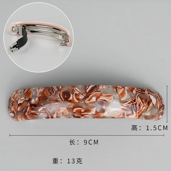 Blue brown stone pattern spring clip