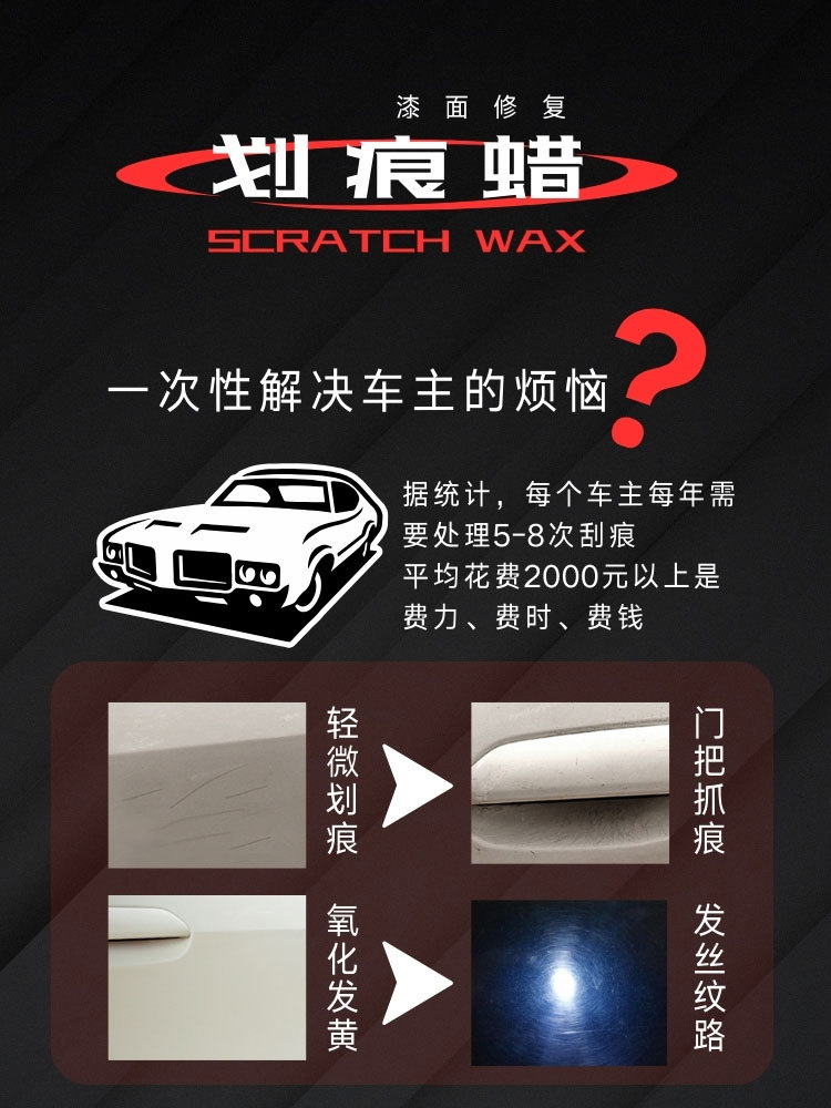 Car Scar Removal Abrasive Paint Fine Scratch Repair Agent Decontamination Wax Paint Polishing Wax Acid Rain Mark Removal Wax