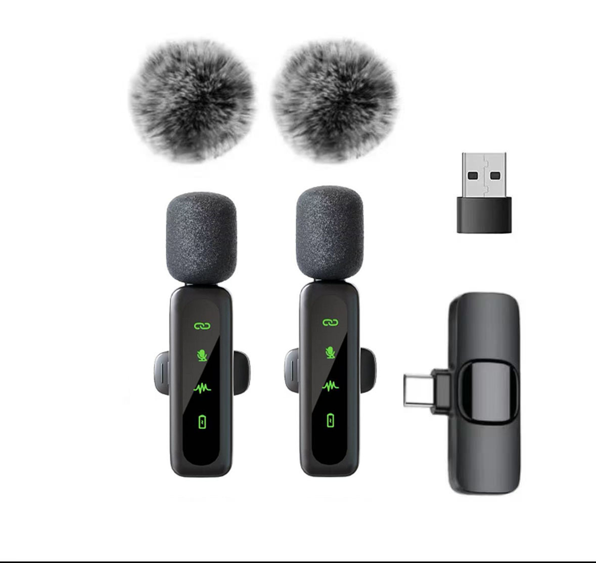 Nuevo micrófono de collar inalámbrico, micrófono L6, micrófono, uno para dos, Bluetooth inteligente, reducción de ruido, clip de collar de reverberación, micrófono