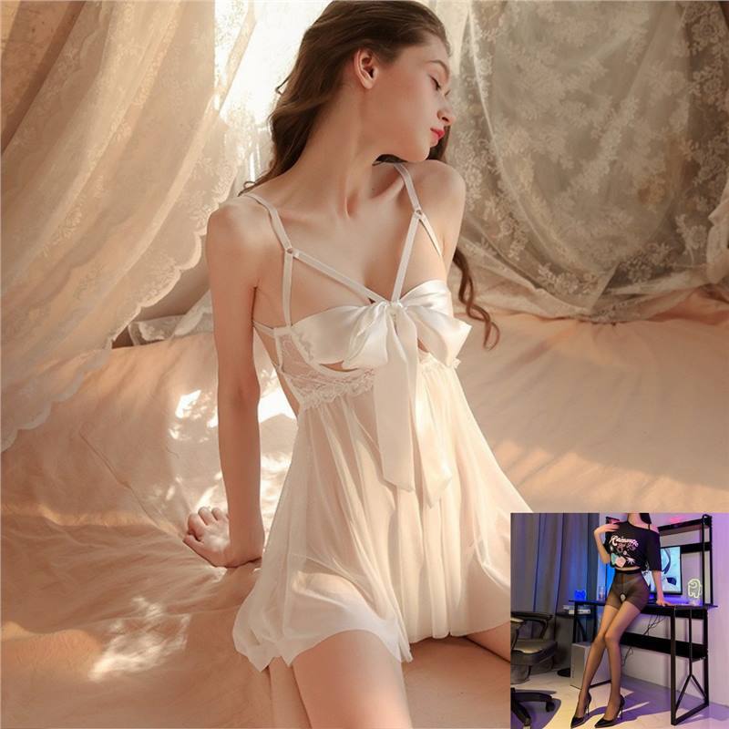 흰색(폴리에스테르 메쉬) + 검정색 가랑이 없는 양말