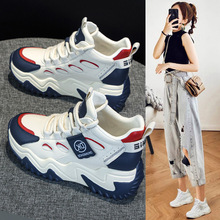 厚底内增高小白鞋女高帮2025年秋季透气新款老爹运动休闲短靴爆款