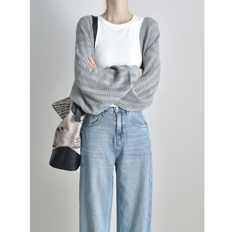 Design summer thin knitted retro cloak
