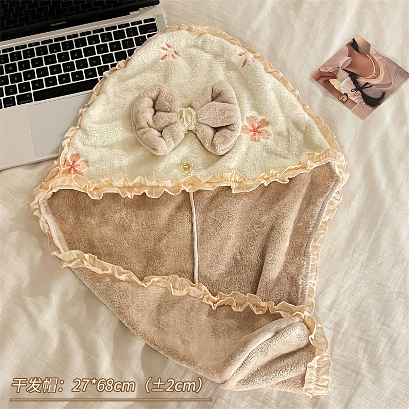 2024 nuevo lindo sombrero de cabello seco para mujeres super absorción de agua secado rápido paquete de pañuelo grueso para frotar el cabello largo toallas de cabello seco