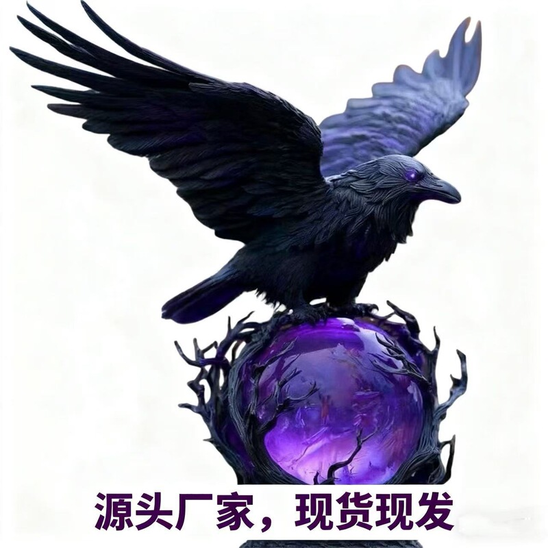 Cross-Border New Hot European Style Night Light Lamps and Lighting Study Creative Crow Table Lamp Source Factory