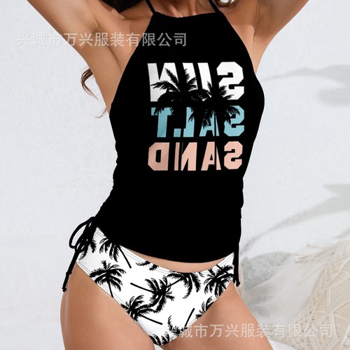 2025 Western European Bikini One-Piece Swimsuit for Women Coconut Belly Covering Slimming Sexy Swimwear