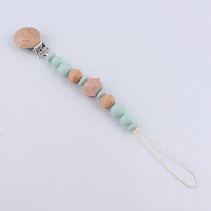 Nuevos suministros para bebés intervalo octogonal perlas Cadena de pezón calmante bebé mordedura molar Cadena de pezón cadena anti-caída