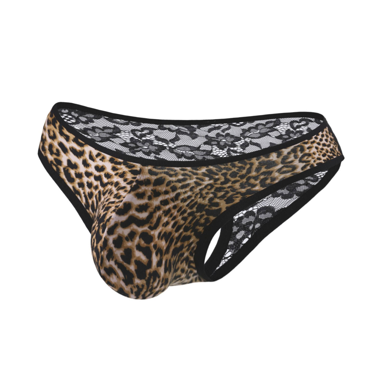 Sous-vêtements pour hommes, string ultra-sexy en dentelle imprimée léopard, lingerie érotique charmante et sexy_voghion.com