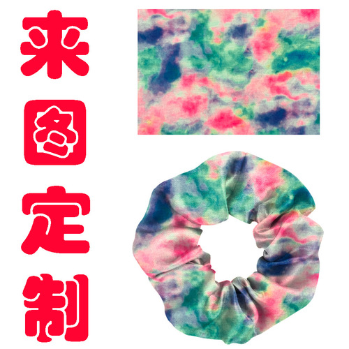 Amazon satin football hair tie large intestine hair rope European and American simple headband elastic band elastic fabric women's hair tie