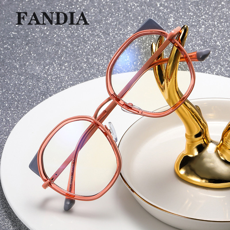 95971 comercio exterior al por mayor de Europa y América moda negro marco anti-azul claro gafas TR90 personalidad gafas marco para las mujeres