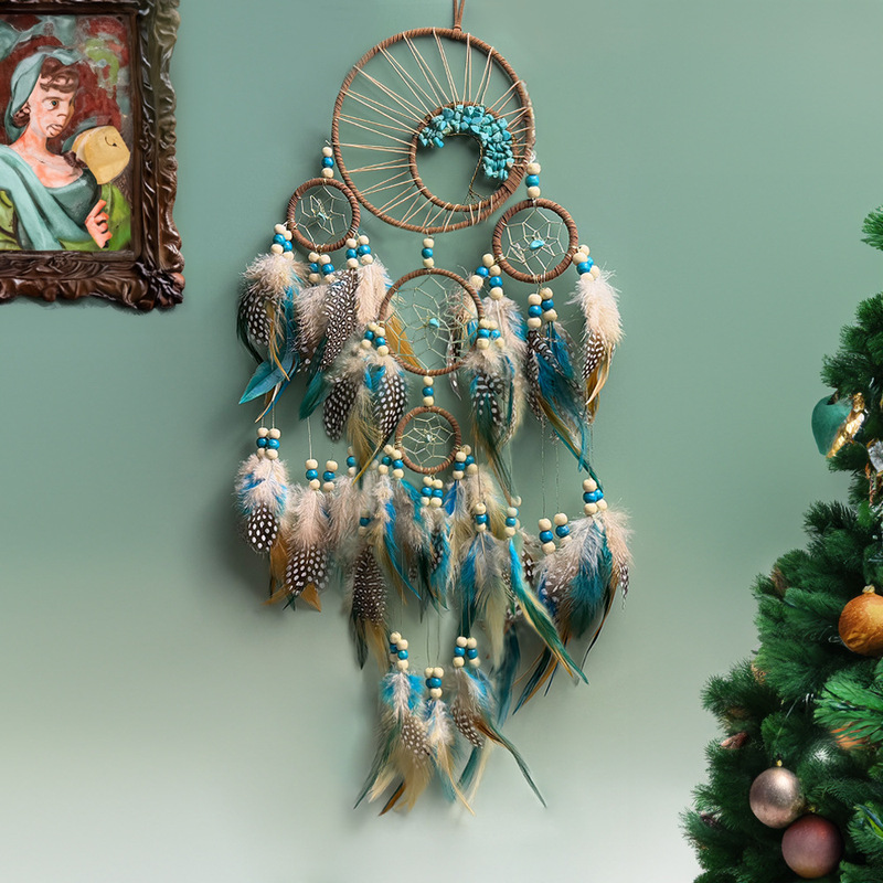 Dream Catcher Wall Decoration Pendant European Style Artificial Braided Feather Tassel Home Wall Decoration Pendant Soft